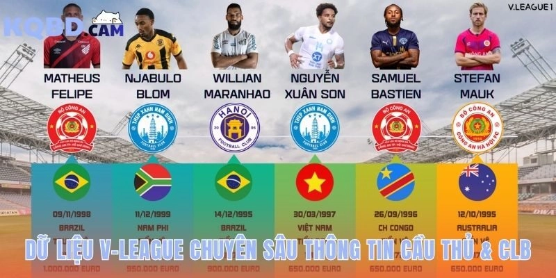Dữ liệu V-League chuyên sâu theo dõi hồ sơ từng ngôi sao